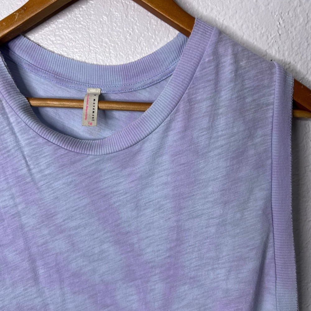 Free People FP Movement Love Tank Purple Tie Dye Muscle Crop Top Large - Picture 3 of 7